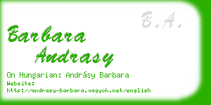 barbara andrasy business card
